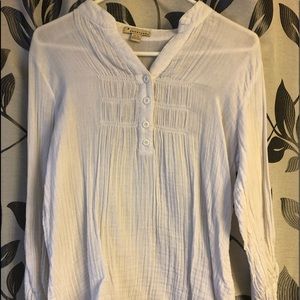 White button front top